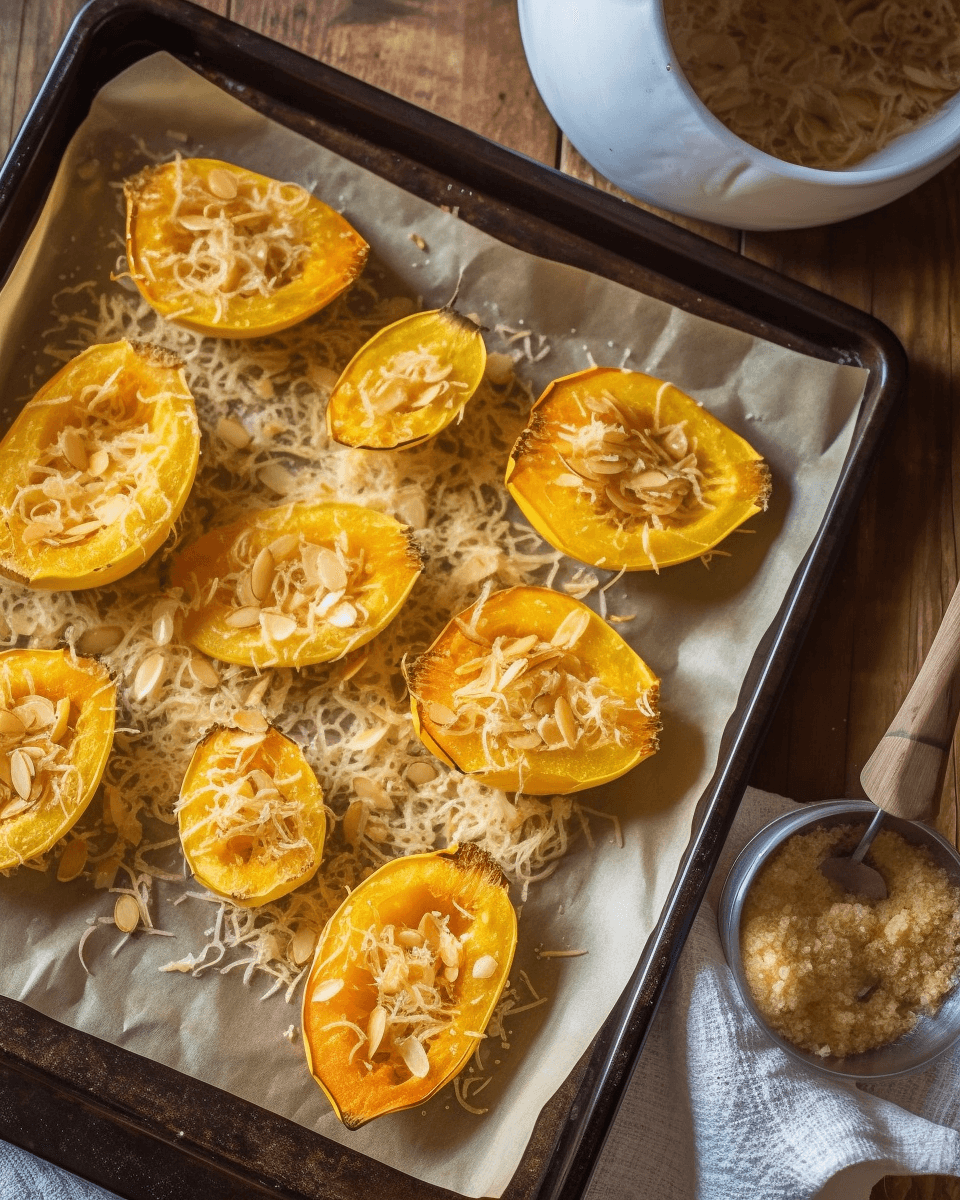 Roasted squash seeds sprinkled over a fresh salad Roasted Spaghetti Squash Seeds